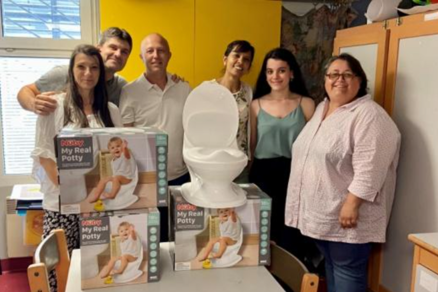 Don de skates et de mini toilettes